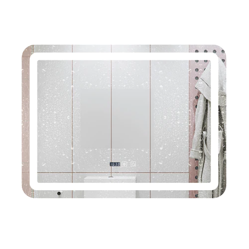 Oglinda LED Si Touch Cu Functie Dezaburire Si Ceas 80 X 60 Cm J150 Smack [1]