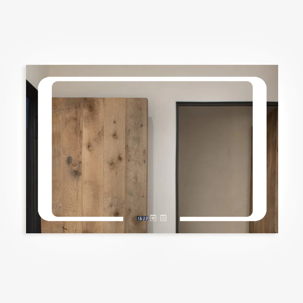 Oglinzi - Oglinda LED Si Touch Cu Functie Dezaburire Si Ceas 90 X 60 Cm Smack