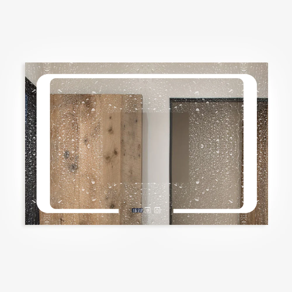 Oglinda LED Si Touch Cu Functie Dezaburire Si Ceas 90 X 60 Cm Smack [1]