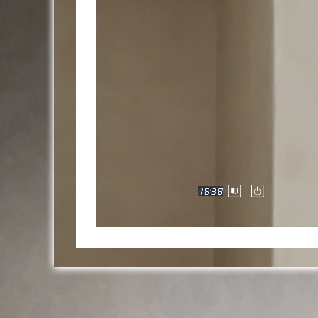 Oglinda LED Si Touch Cu Functie Dezaburire Si Ceas Doua Tipuri Lumina 60 X 80 Cm  J09-1 Smack [4]