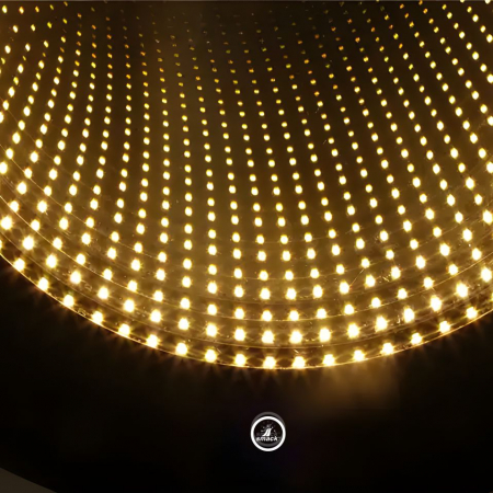 Oglinda LED Si Touch Rotunda 70 cm cu trei tipuri de lumina cu rama neagra Smack J183F-70 [7]