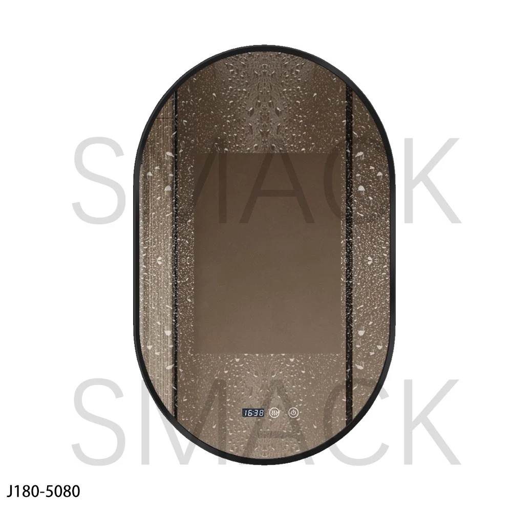 Oglindă LED Touch Premium Dezaburire Rama Negra 3 Tipuri Lumină 50/80 cm J180-5080 Smack [2]