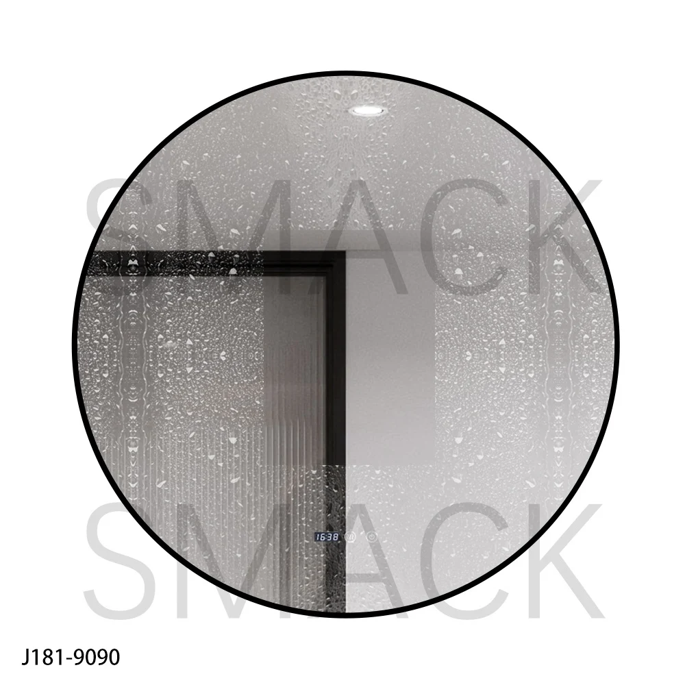 Oglindă LED Touch Premium Dezaburire Rama Negra 3 Tipuri Lumină 90 cm Smack J181-90 [1]