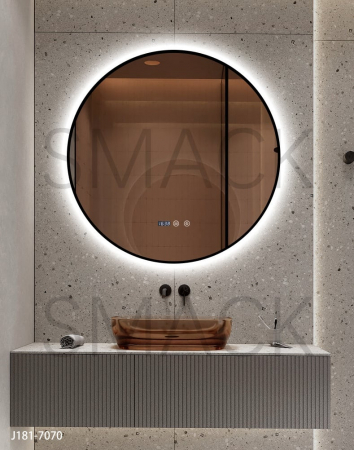 Oglindă LED Touch Premium Dezaburire Rama Negra 3 Tipuri Lumină  Smack J181-60 [6]