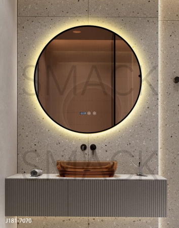 Oglindă LED Touch Premium Dezaburire Rama Negra 3 Tipuri Lumină  Smack J181-70 [2]