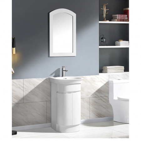 Mobilier baie - Set Mobilier Baie Smack Lavoar Ceramic Si Oglinda 7384 Alb 60 cm
