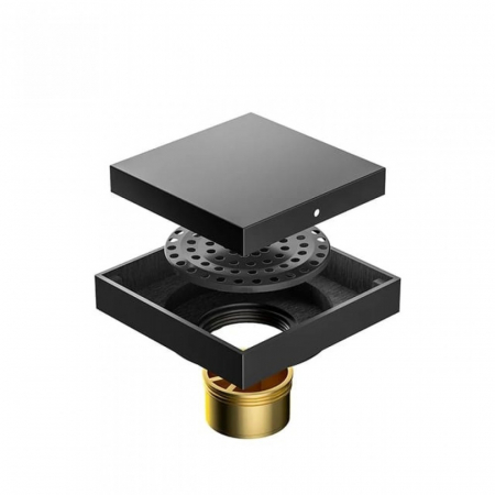 Sifon pardoseala sistem antimiros Alama Smack 100 mm Negru 8764HS [4]