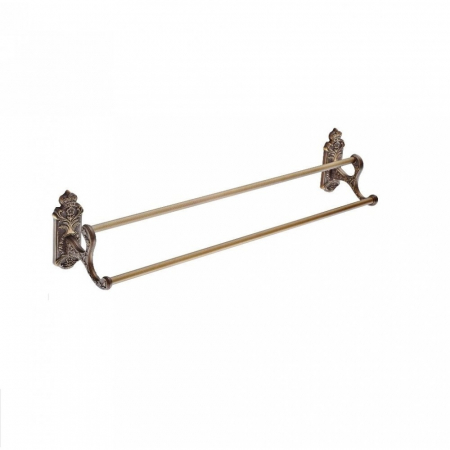 Accesorii baie - Suport Prosop Dublu Bronz Antichizat Smack 68602