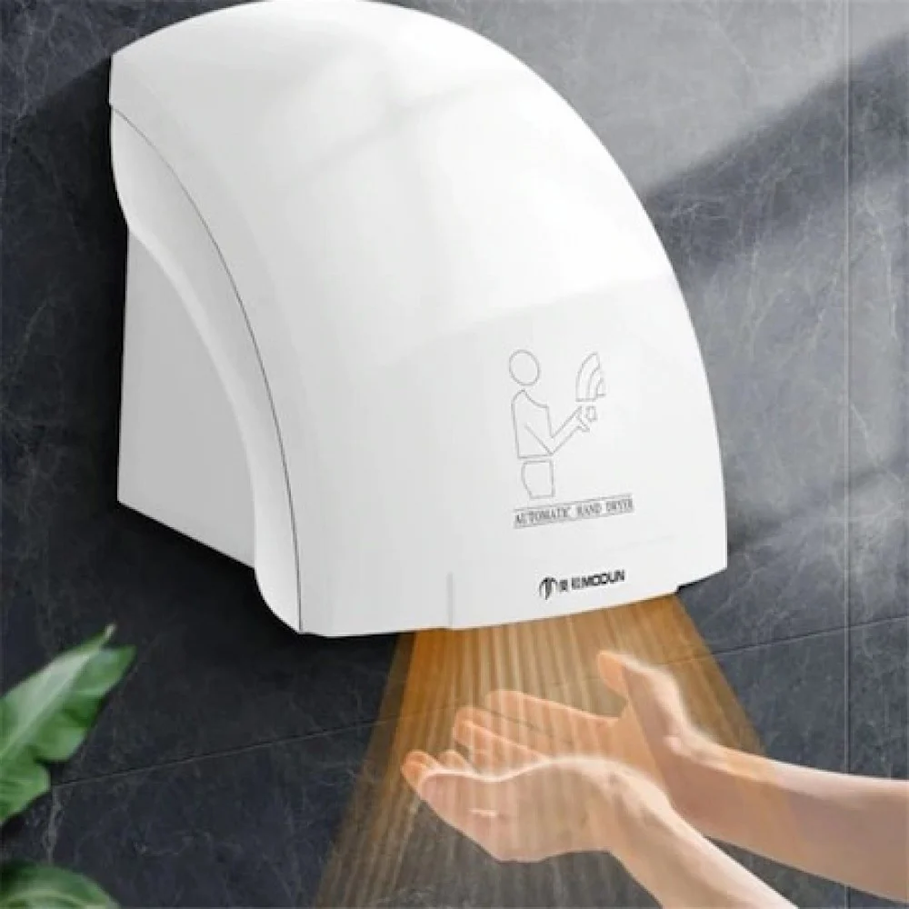 Uscatoare & Dispensere maini - Uscator maini cu senzor1800w ABS functie oprire rezistenta aer cald Smack 8609