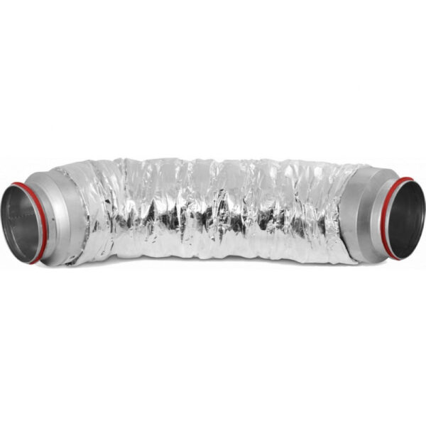 Atenuator zgomot, HEATPEX ARIA ADURO, tehnologie OneClick® , Ø160 [mm], izolație vată minerală 25 [mm] grosime, manta aluminiu-poliester, etanșeitate prin garnituri cauciuc la ambele capete. [1]