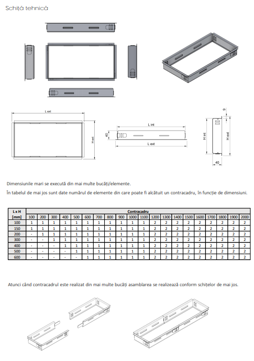 Contracadru din tabla de otel galvanizat model CC ACP pentru montaj ascuns grile [2]