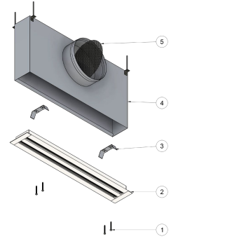 Difuzor Liniar Slot cu Fantă 25 mm | Ventilație pentru Plafon Fals [3]
