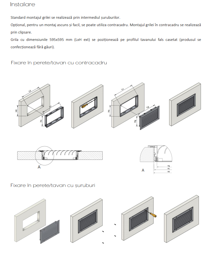 Grila aspiratie cu lamele fixe la 45 grade SD [4]