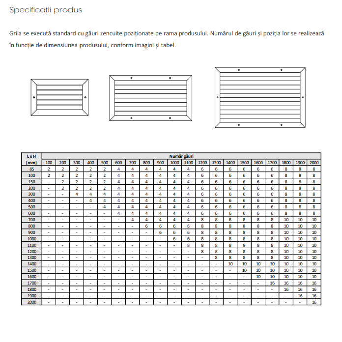 Grila aspiratie cu lamele fixe la 45 grade SD [3]