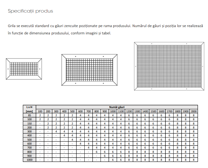Grila de aspiratie din aluminiu cu caroiaj tip fagure la 45 grade EG-45 [3]