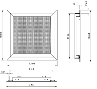 Grilă Perforată cu Ușă de Acces PF-D pentru Ventilație | Montaj Perete sau Tavan Fals [3]