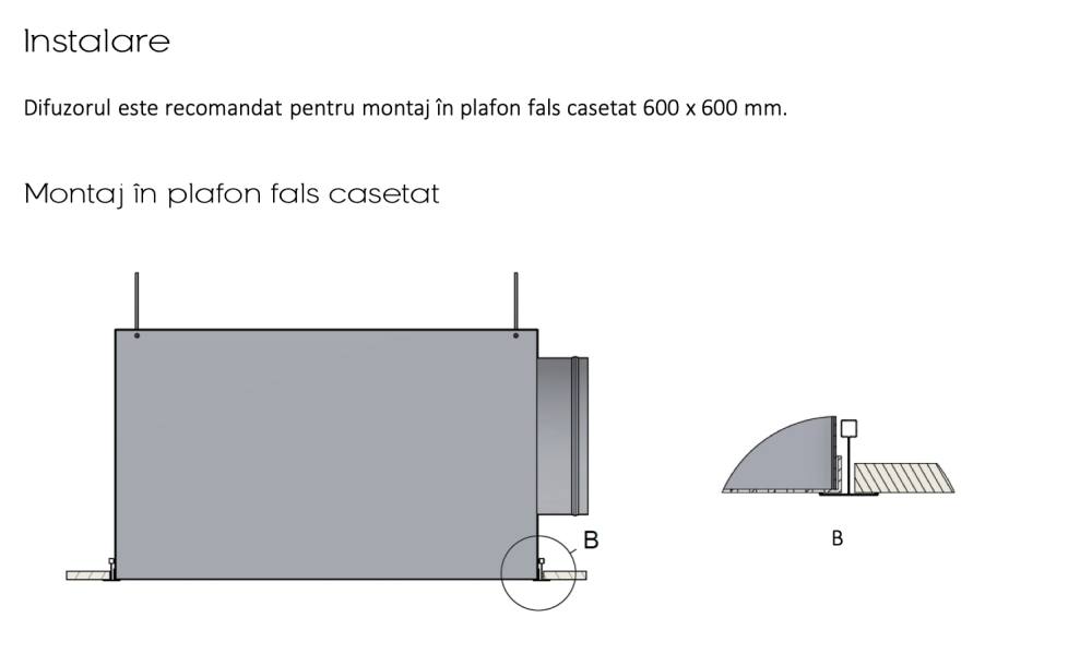 Grila perforata din otel alb RAL 9016 pentru tavan casetat model PF [3]