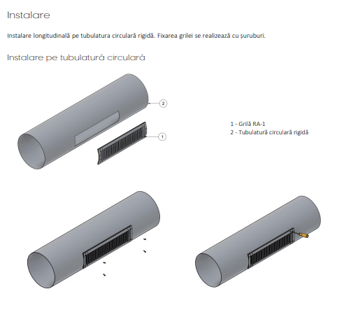 Grila de refulare din otel galvanizat pentru tubulatura circulara RA-1 [4]