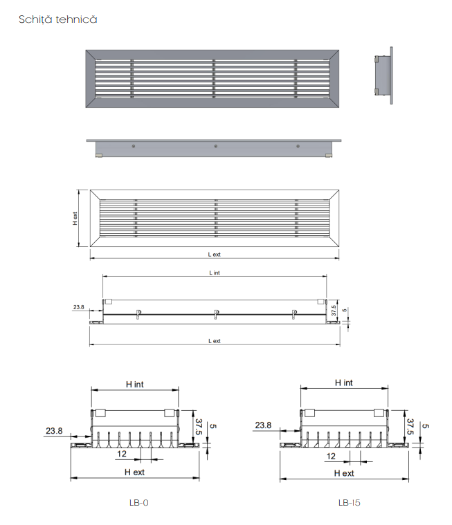 Grila Liniara Decor cu Lamele Fixe din Aluminiu — Grilă Ventilație Liniară [2]