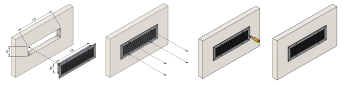 LB-0 Grilă liniară decorativă din aluminiu pentru introducerea și evacuarea aerului [4]