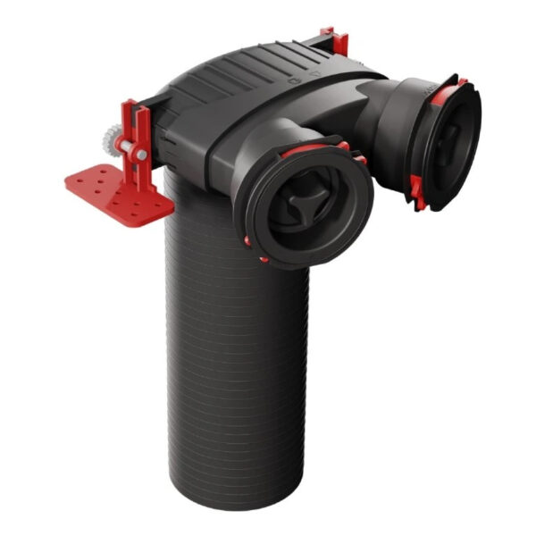 Plenum alimentare/evacuare cu tehnologie OneClick® HEATPEX ARIA CONNECT, 2 prize x Ø90 [mm], terminal Ø125 [mm], material PP, suprafață antibacteriană, clasă etanșeitate ATC 1 [1]