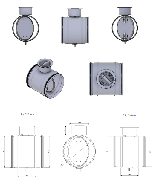 RD-G Clapetă Circulară de Reglaj - Reglare Manuală cu Garnitură Etanșare [2]