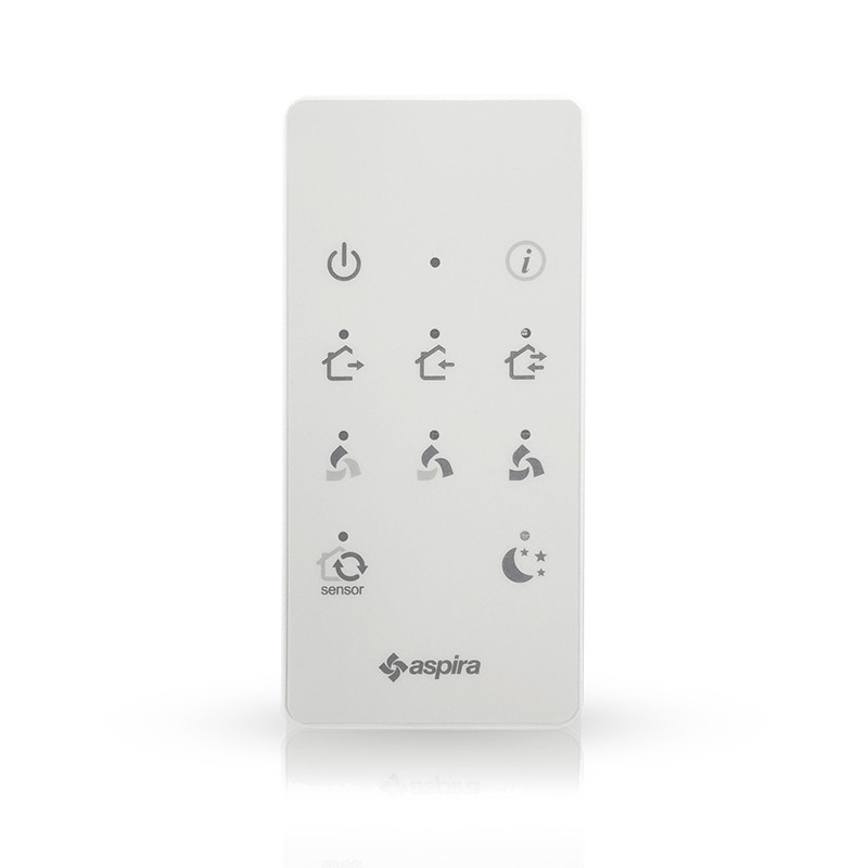 Telecomandă albă pentru recuperatorul de căldură Aspira Ecocomfort 100 RF