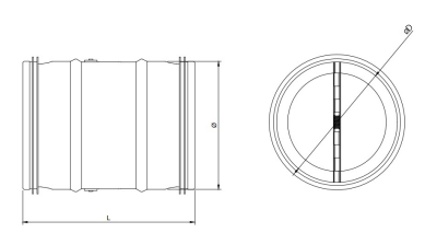 RS-G - Clapetă Antiretur Circulară  pentru Ventilație - Etanșeitate Clasa D conform EN 12237 [3]