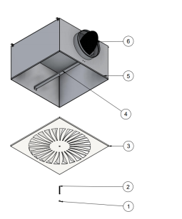 ST-1 Difuzor  - Difuzor Pătrat cu Jet de Aer Turbionar pentru Ventilație (Până la 4m înălțime) [3]