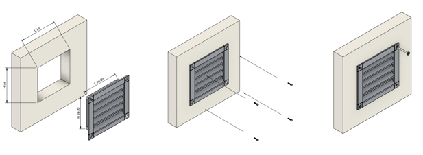 WPL-S-T Grilă de Ventilație Rectangulară  pentru Exterior cu Lamele Fixe Antiploaie [4]