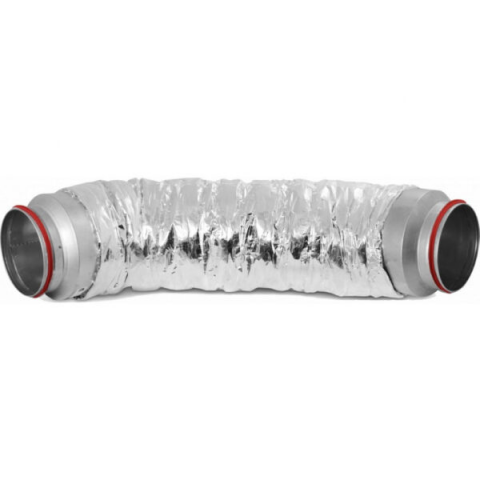 Atenuator zgomot, HEATPEX ARIA ADURO, tehnologie OneClick® , Ø200 [mm], izolație vată minerală 25 [mm] grosime, manta aluminiu-poliester, etanșeitate prin garnituri cauciuc la ambele capete