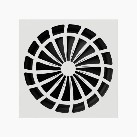 Produse Arhitecturale - Difuzor Arhitectural HELIO 595 x 595mm – Difuzor Turbionar pentru Ventilație
