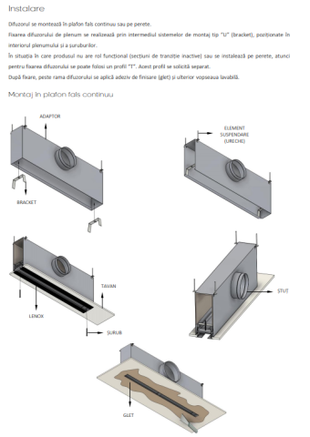 Difuzor liniar arhitectural integrat in tavan fals LENOX [2]