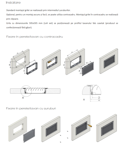 Grila aspiratie cu lamele fixe la 45 grade SD [3]