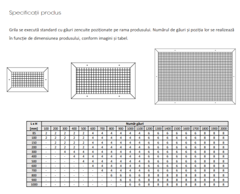 Grila de aspiratie din aluminiu cu caroiaj tip fagure la 45 grade EG-45 [2]