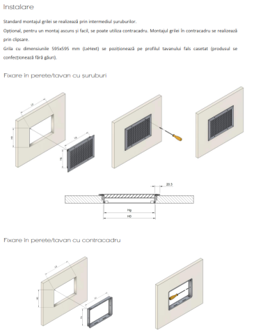 Grila de aspiratie din aluminiu cu caroiaj tip fagure la 45 grade EG-45 [3]