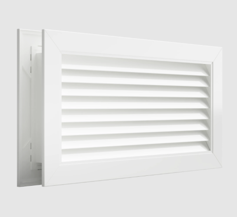 Grile - Grila de transfer din aluminiu alb cu lamele in forma de V model TG