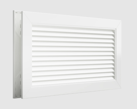 Grile - Grila subtire de transfer din aluminiu alb cu lamele in forma de V model TG-S