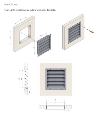 Grila de ventilatie pentru exterior antiploaie cu plasa de sarma model WPL [3]
