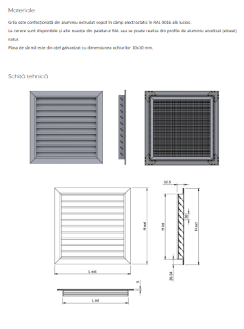 Grila de ventilatie pentru exterior antiploaie cu plasa de sarma model WPL-S [1]