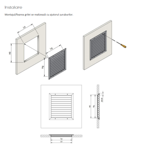 Grila de ventilatie pentru exterior antiploaie cu plasa de sarma model WPL-S [3]