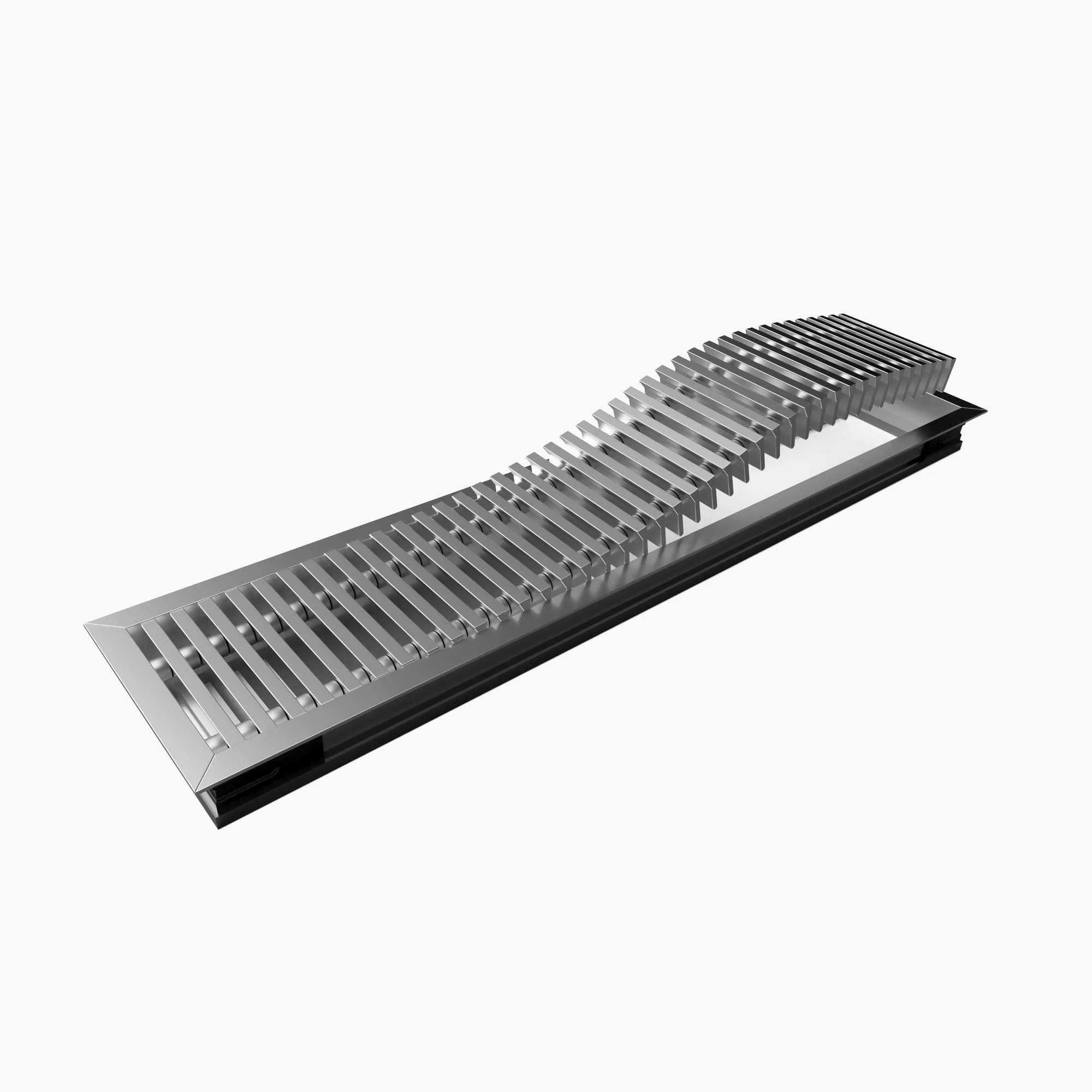 Grile de Pardoseala - Grila liniara de pardoseala din aluminiu eloxat natur model WAVE
