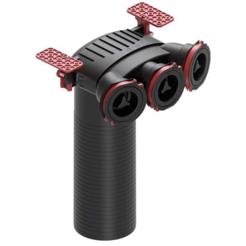 Sisteme de ventilație Recuperatoare de Caldura - Plenum alimentare/evacuare cu tehnologie OneClick® HEATPEX ARIA CONNECT, 3 prize x Ø75 [mm], terminal Ø125 [mm], material PP, suprafață antibacteriană, clasă etanșeitate ATC 1