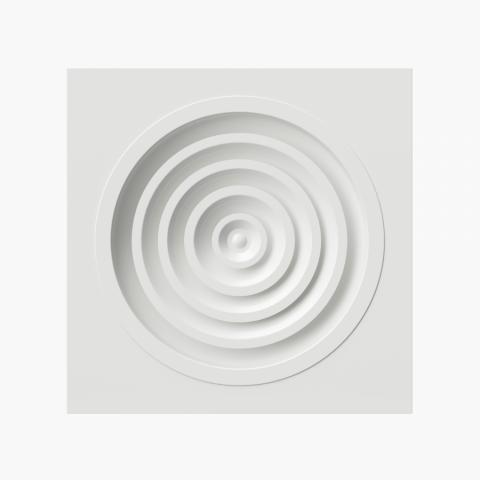 Ventilatie - RCD-H-R  Anemostat pentru plafon înalt | Montaj plafon fals casetat 600x600 mm