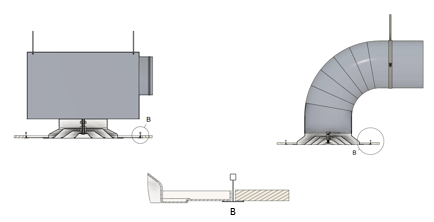 RCD-H-R  Anemostat pentru plafon înalt | Montaj plafon fals casetat 600x600 mm [3]