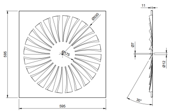 ST-1 Difuzor  - Difuzor Pătrat cu Jet de Aer Turbionar pentru Ventilație (Până la 4m înălțime) [1]