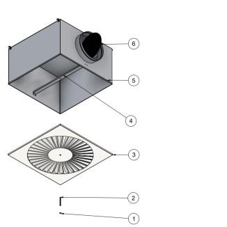 ST Difuzor turbionar pătrat pentru ventilație - Lamele fixe, jet de aer pentru încăperi până la 4m [2]