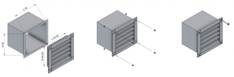 WPL-S-T Grilă de Ventilație Rectangulară  pentru Exterior cu Lamele Fixe Antiploaie [4]
