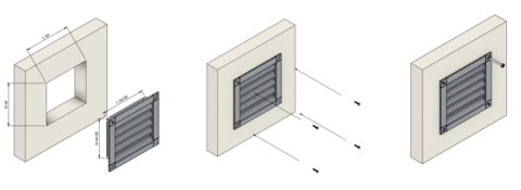 WPL-S-T Grilă de Ventilație Rectangulară  pentru Exterior cu Lamele Fixe Antiploaie [3]
