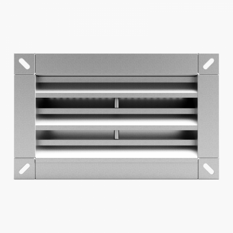 Grile Desfumare - WPL-S-T Grilă de Ventilație Rectangulară  pentru Exterior cu Lamele Fixe Antiploaie